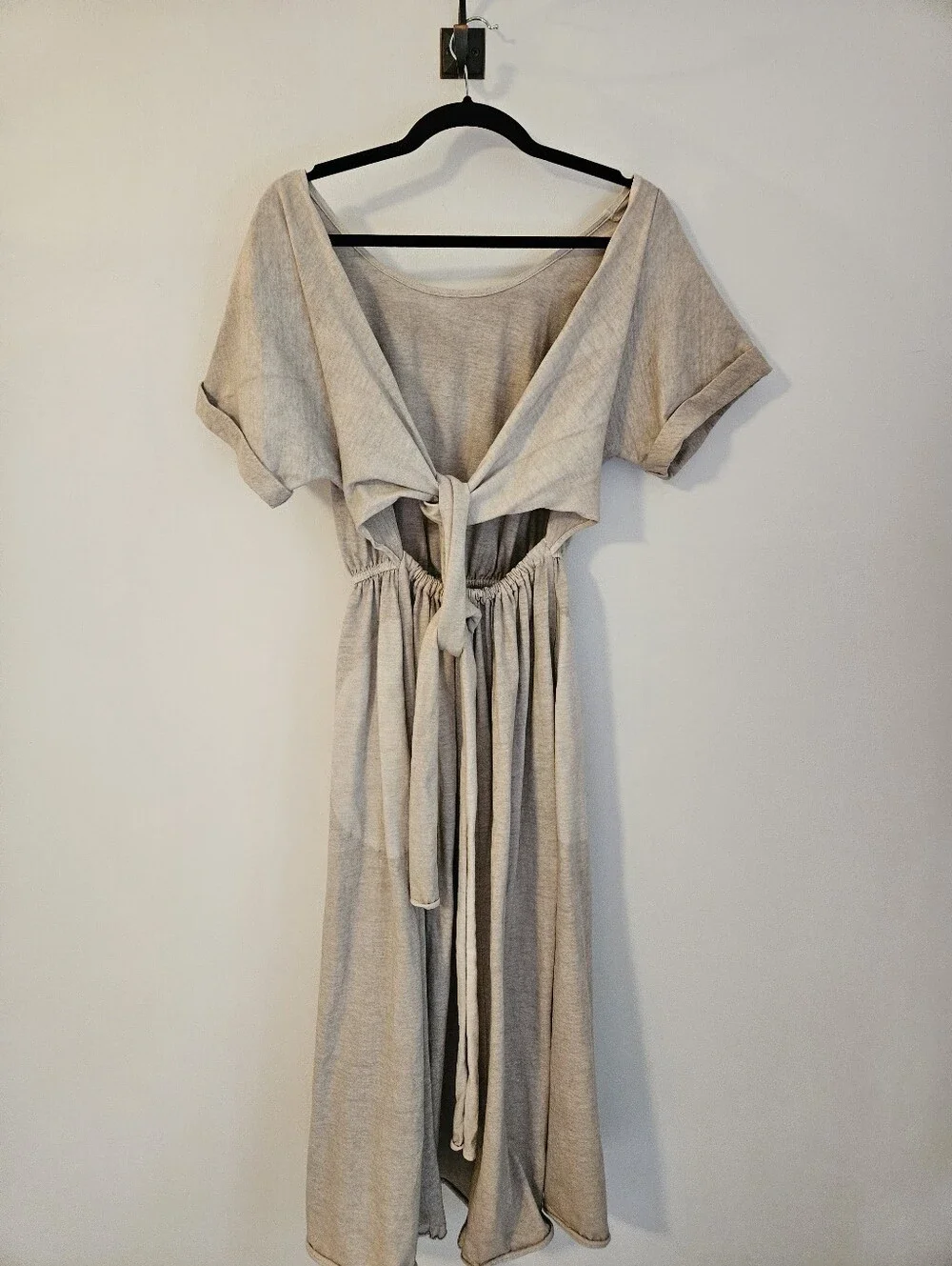 NWT Free People Beach Sorrento Midi/Maxi Dress Neutral Stone Minimalist XS-S
